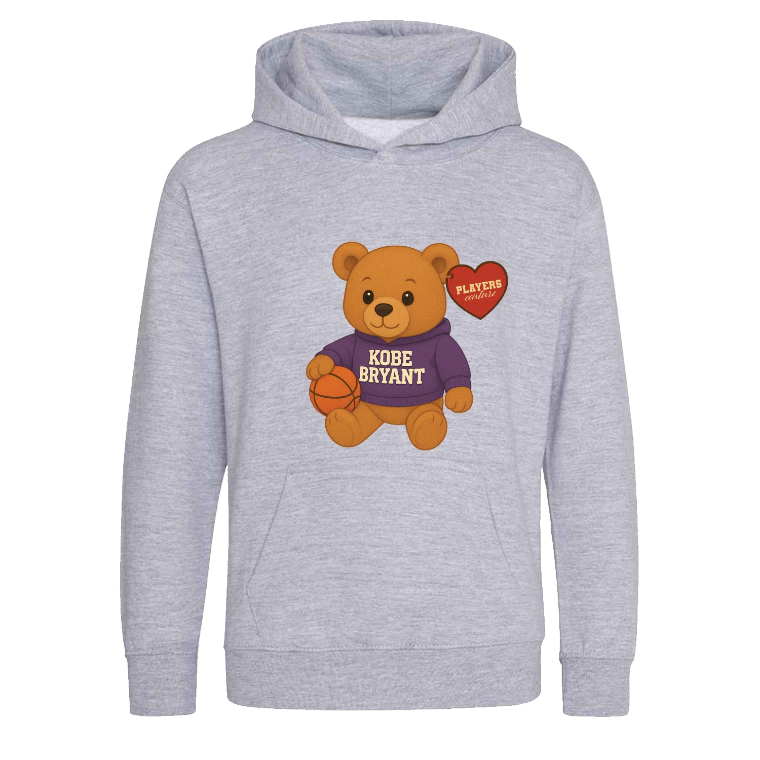 Kobe Bryant Bear Logo Players Couture Kids Hoodie Gray
