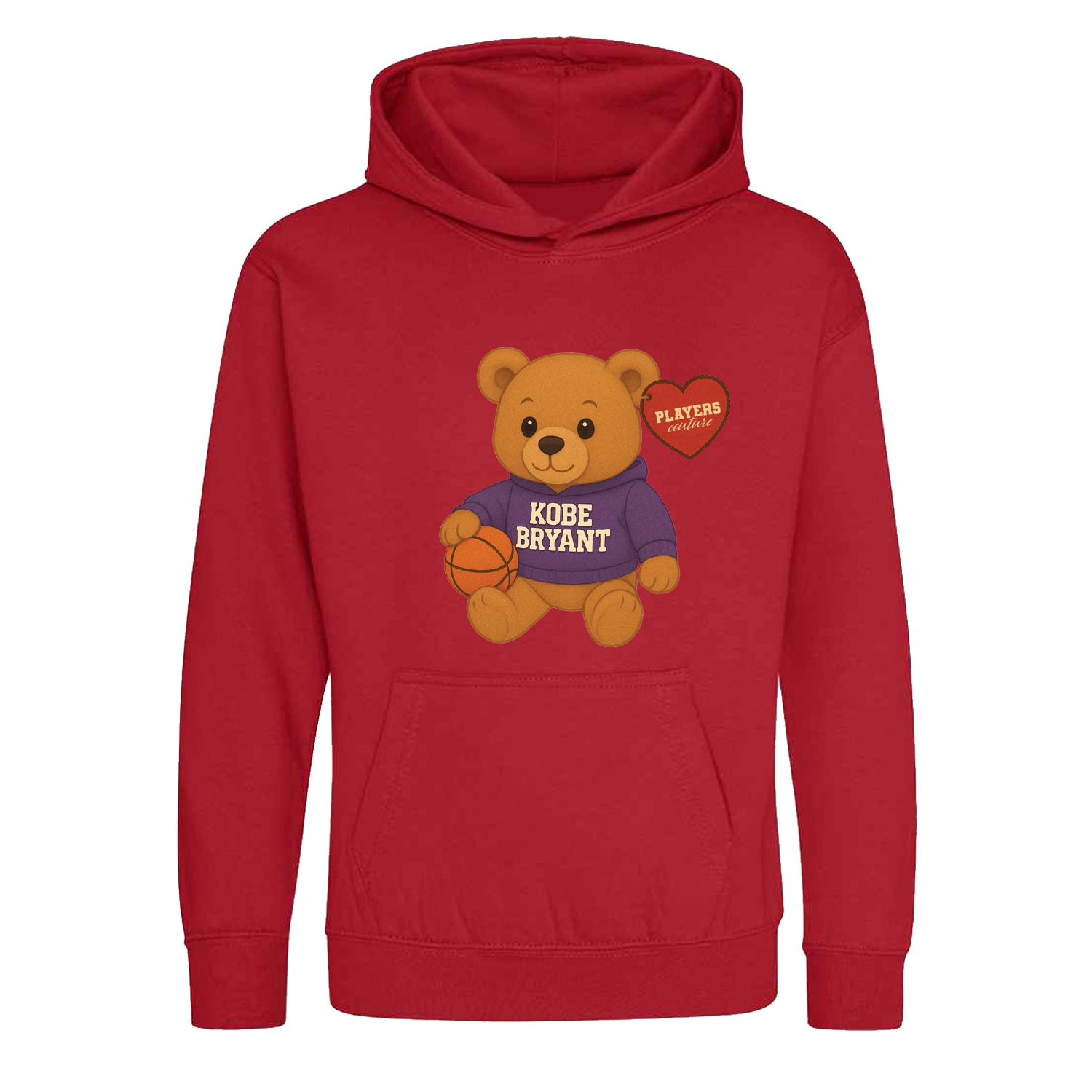 Kobe Bryant Bear Logo Players Couture Kids Hoodie Red