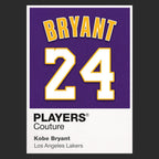 Kobe Bryant 24 Jersey Frame Men's T-Shirt – purple close-up detail shot of the Kobe Bryant 24 Players Couture logo design