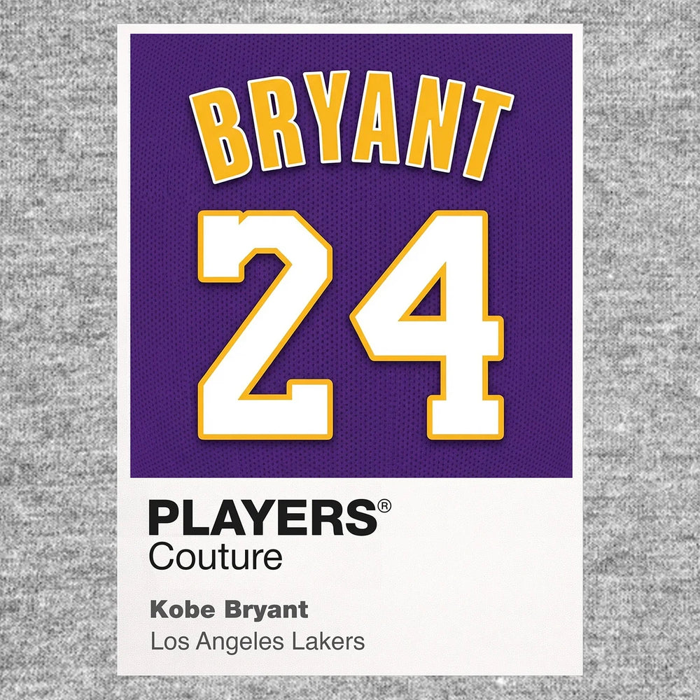 Kobe Bryant 24 Jersey Frame Men's T-Shirt – purple close-up detail shot of the Kobe Bryant 24 Players Couture logo design