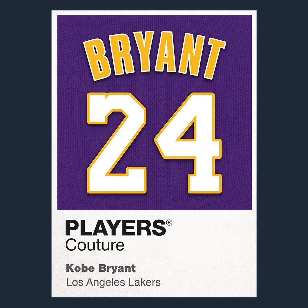 Kobe Bryant 24 Jersey Frame Men's T-Shirt – purple close-up detail shot of the Kobe Bryant 24 Players Couture logo design