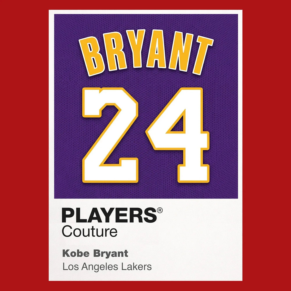 Kobe Bryant 24 Jersey Frame Men's T-Shirt – purple close-up detail shot of the Kobe Bryant 24 Players Couture logo design