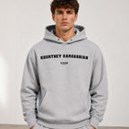 Kourtney Kardashian name-print hoodie - grey