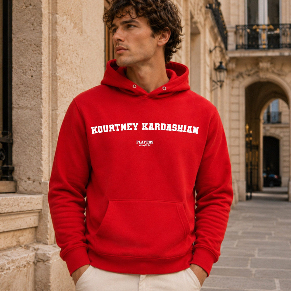 Kourtney Kardashian name-print hoodie - red