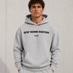 Kpop Demon Hunters name-print hoodie - grey