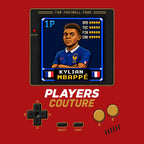 Kylian Mbappe 1P 8-Bit t-shirt retro gaming design by Players Couture