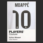 Kylian Mbappe 10 Football Shirt Frame Men's Hoodie – black close-up detail shot of the Kylian Mbappe 10 Football Players