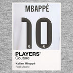 Kylian Mbappe 10 Football Shirt Frame Men's Hoodie – grey close-up detail shot of the Kylian Mbappe 10 Football Players