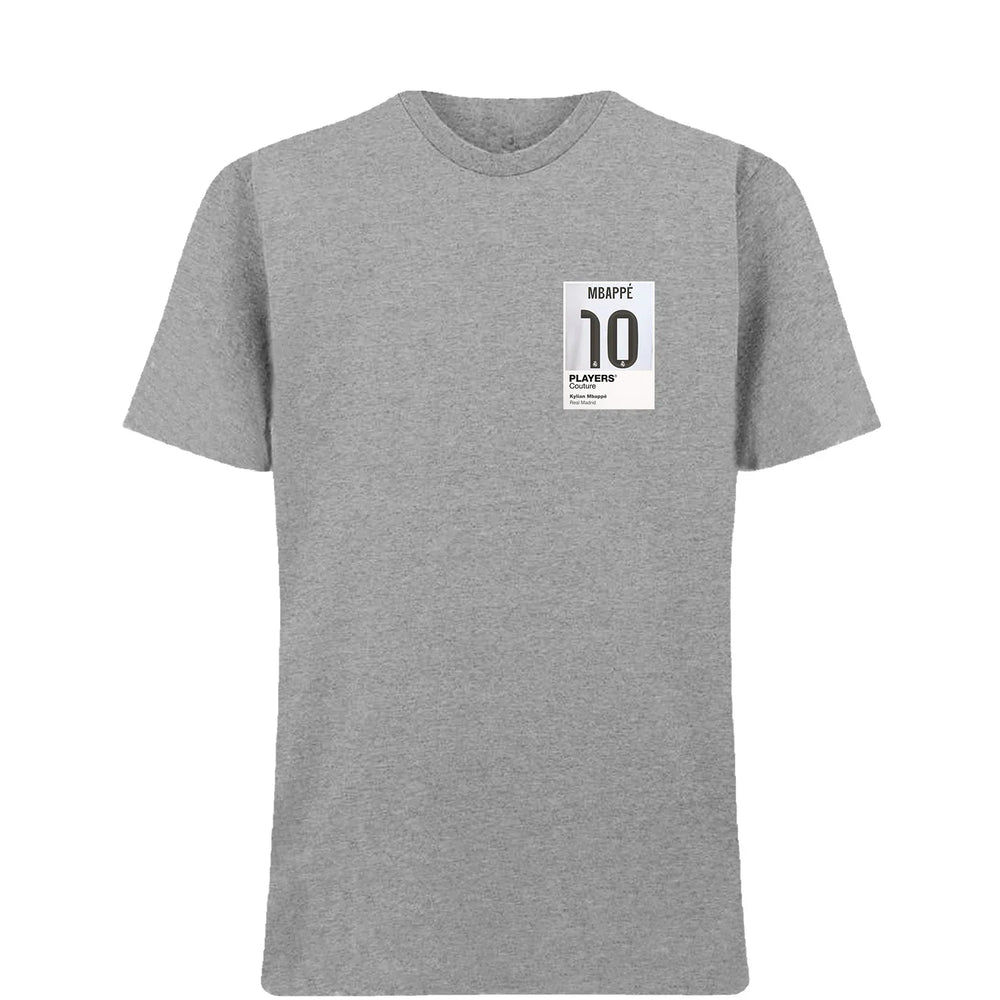 Kylian Mbappe 10 Football t-shirt – grey men's t-shirt featuring the Kylian Mbappe 10 Football Players Couture logo
