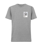 Kylian Mbappe 10 Football t-shirt – grey men's t-shirt featuring the Kylian Mbappe 10 Football Players Couture logo