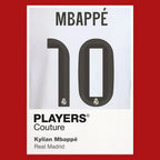 Kylian Mbappe 10 Football Shirt Frame Men's Hoodie – red close-up detail shot of the Kylian Mbappe 10 Football Players