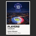 Kylian Mbappe France number 10 Icons in Lights Frame artwork in black
