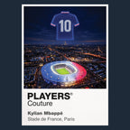 Kylian Mbappe France number 10 Icons in Lights Frame artwork in navy