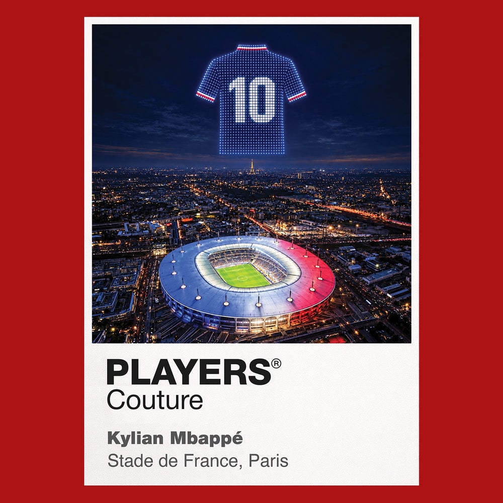 Kylian Mbappe France number 10 Icons in Lights Frame artwork in red