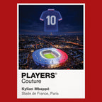 Kylian Mbappe France number 10 Icons in Lights Frame artwork in red
