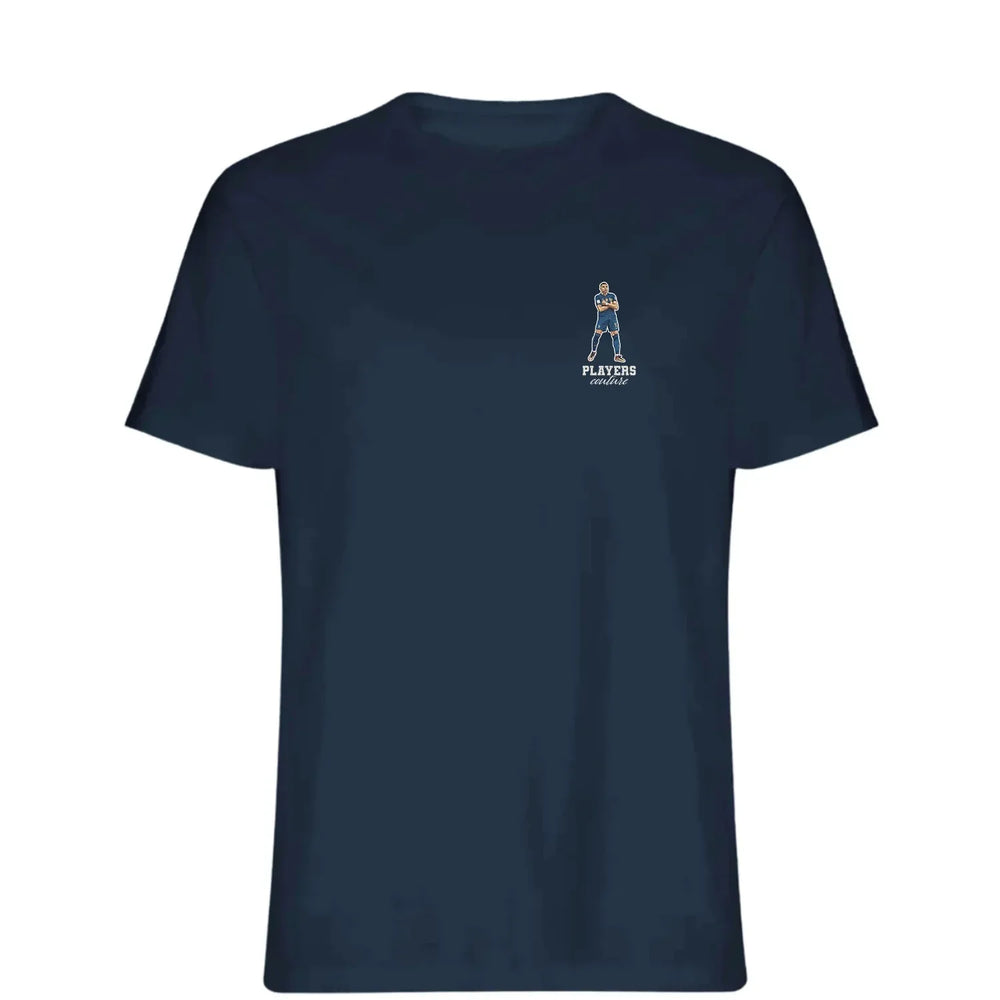 Kylian Mbappe t-shirt – navy men's t-shirt featuring the Kylian Mbappe Players Couture logo