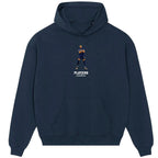 Kylian Mbappe hoodie – navy men's hoodie with white Kylian Mbappe letters and Players Couture logo on the chest