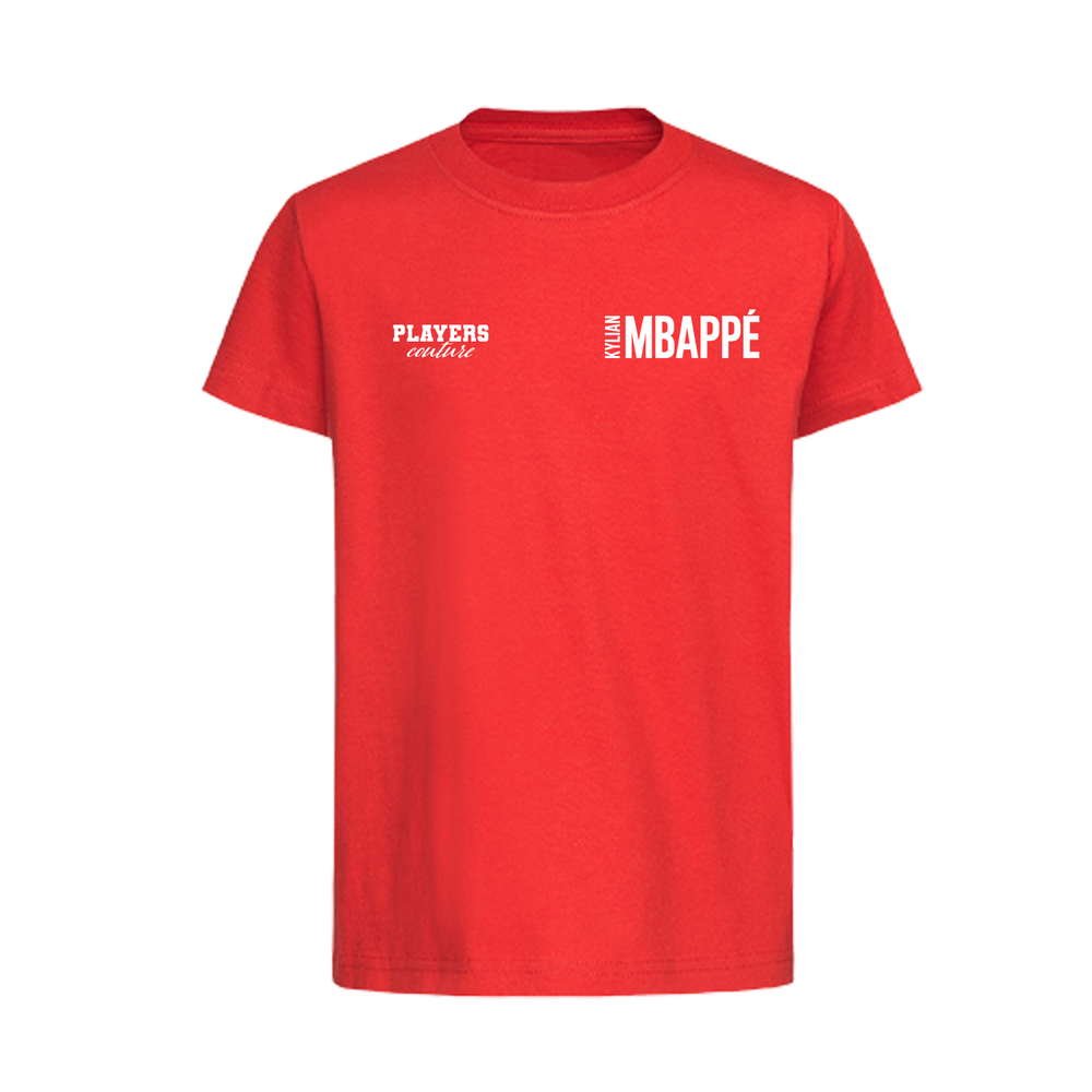 Kylian Mbappe Logo Players Couture Kids T-Shirt Red