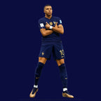 Kylian Mbappe Icon hoodie – navy men's hoodie with white Kylian Mbappe Icon letters and Players Couture logo on the chest