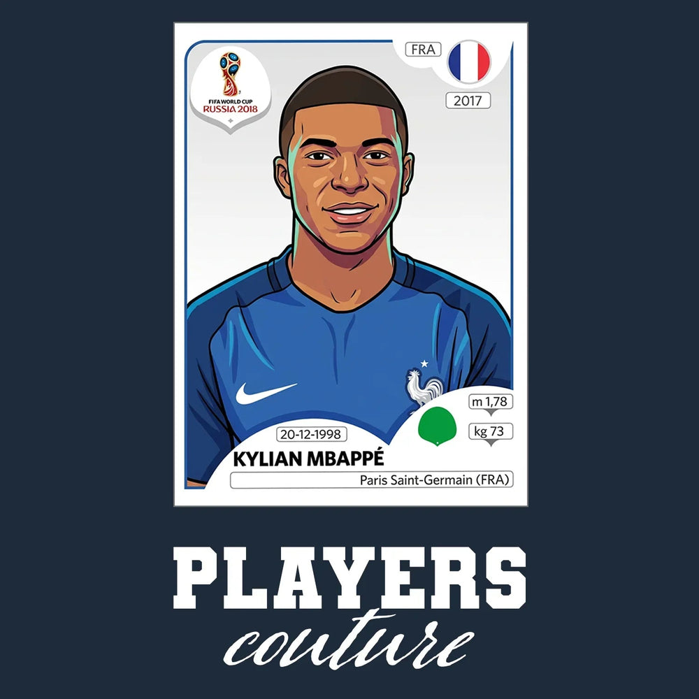 Kylian Mbappe World Cup Sticker Kids Hoodie – kylian mbappe navy Players Couture design
