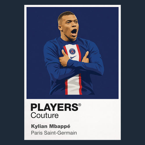 Kylian Mbappe PSG Icon Frame Men's Hoodie — Navy Artwork