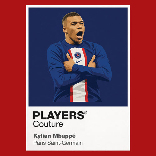 Kylian Mbappe PSG Icon Frame Men's Hoodie — Red Artwork