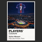 Kylian Mbappe PSG number 7 Icons in Lights Frame artwork in black
