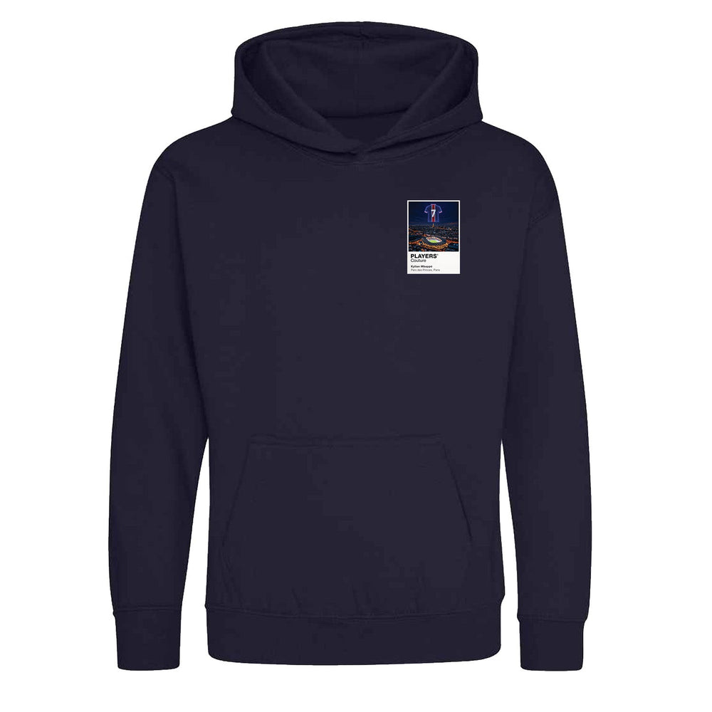 Kylian Mbappé PSG Icons in Lights Frame Kids Hoodie in Navy