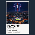 Kylian Mbappe PSG number 7 Icons in Lights Frame artwork in navy