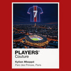 Kylian Mbappe PSG number 7 Icons in Lights Frame artwork in red