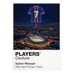 Kylian Mbappe PSG number 7 Icons in Lights Frame artwork in white