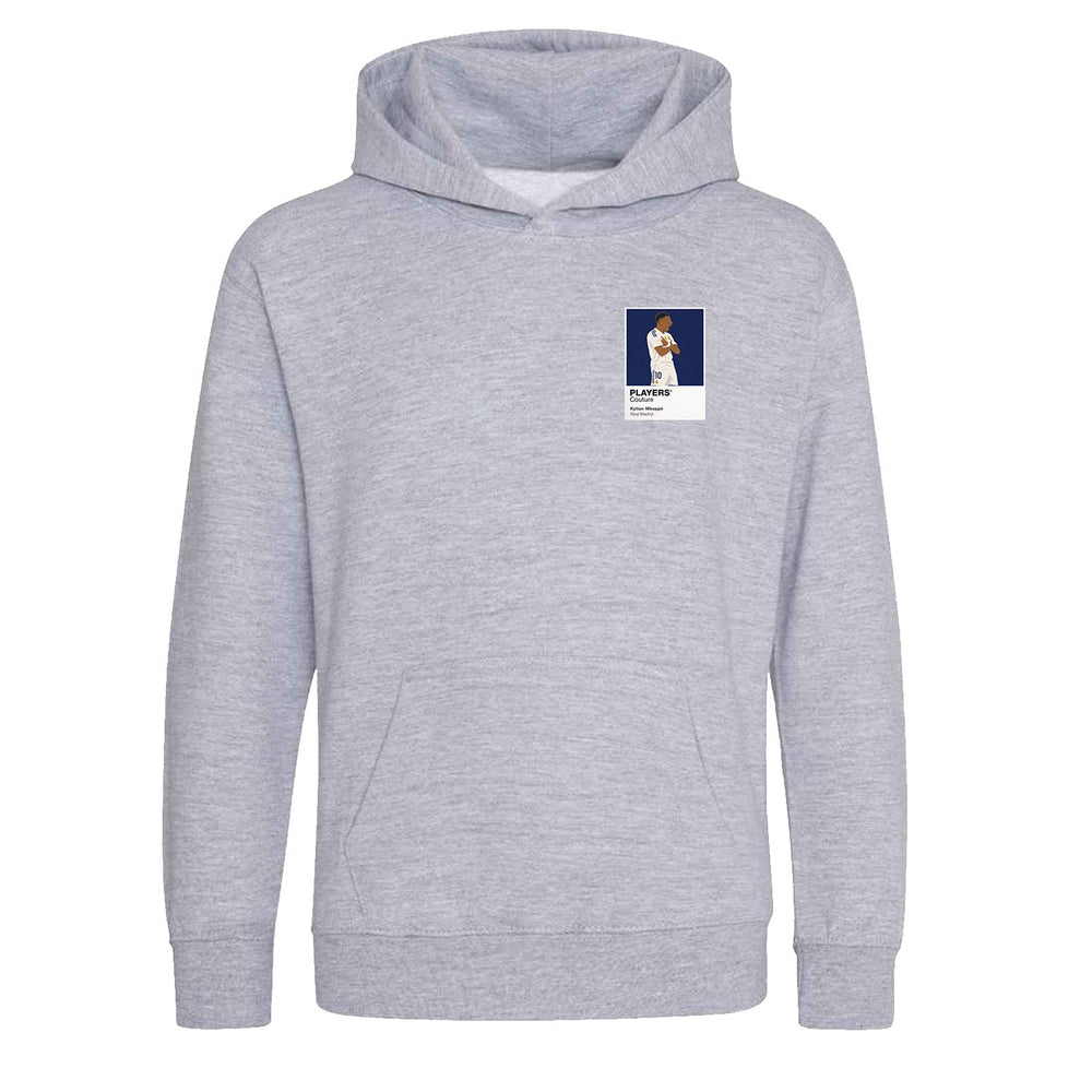 Kylian Mbappe Real Madrid Icon Frame Kids Hoodie — Gray