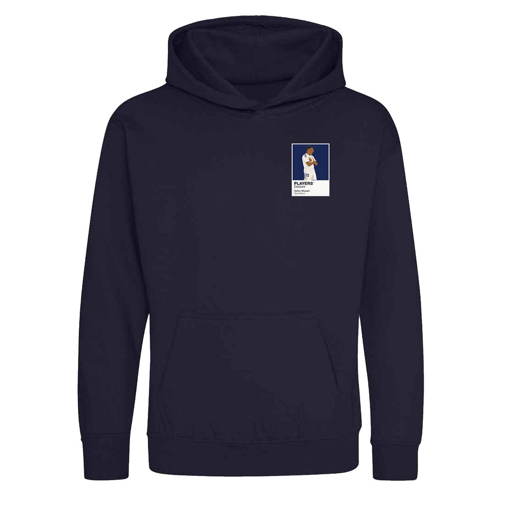 Kylian Mbappe Real Madrid Icon Frame Kids Hoodie — Navy