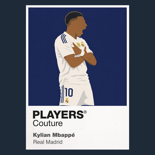 Kylian Mbappe Real Madrid Icon Frame Men's Hoodie — Navy Artwork