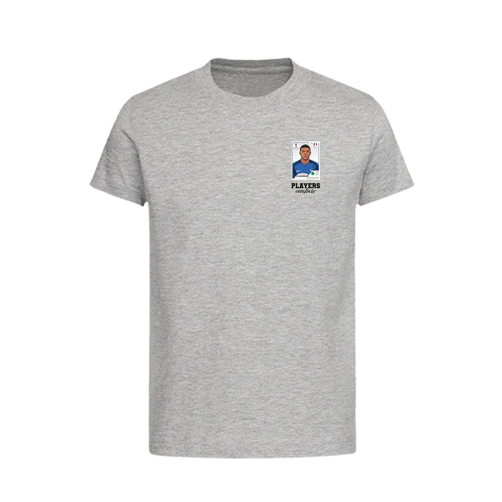 Kylian Mbappe World Cup Sticker Kids T-Shirt – kylian mbappe sticker kids grey tshirt Players Couture design