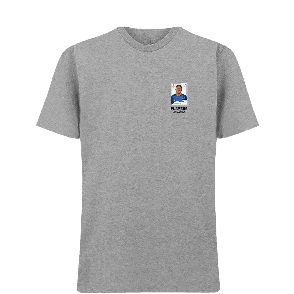 Kylian Mbappe World Cup t-shirt – grey men's t-shirt featuring the Kylian Mbappe World Cup Players Couture logo