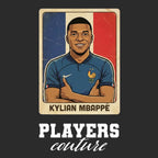 Kylian Mbappe 2026 Style World Cup Sticker Men's T-Shirt – black close-up detail shot of the Kylian Mbappe 2026 Style World