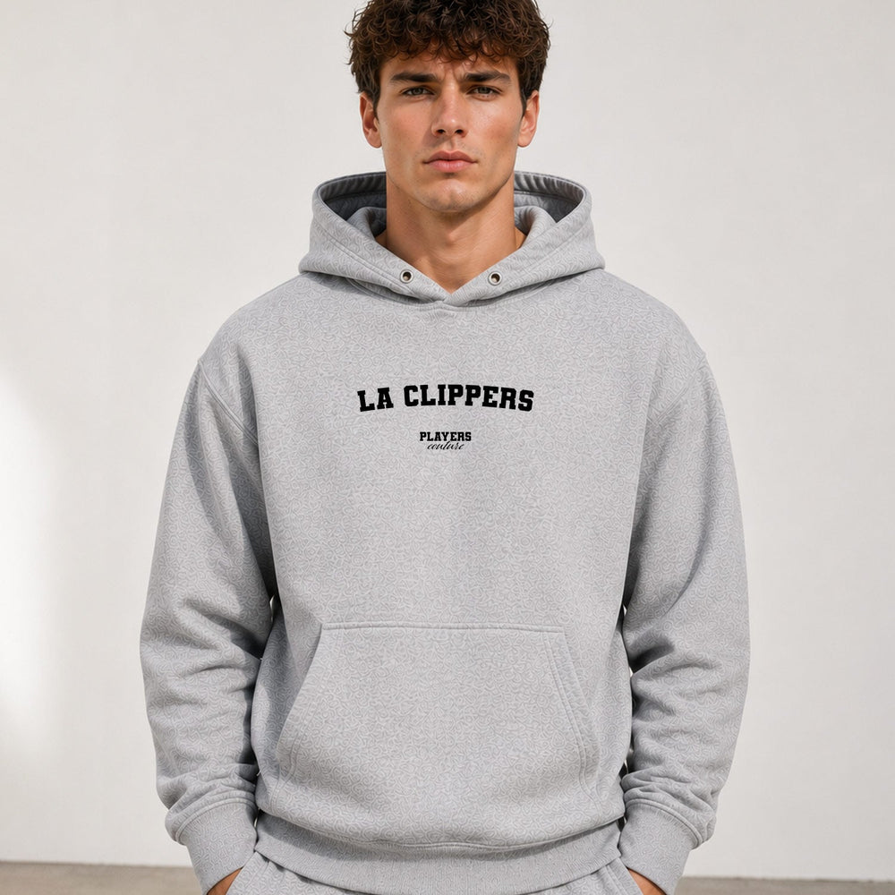 LA Clippers name-print hoodie - grey