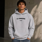 La Condensa name-print hoodie - grey