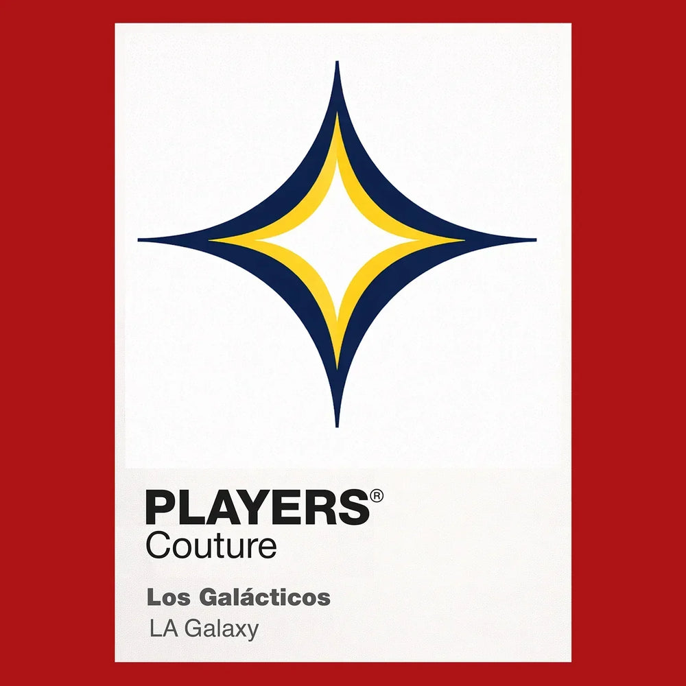 LA Galaxy Classic Football Shirt Colours Frame Men's T-Shirt – red close-up detail shot of the LA Galaxy Players Couture