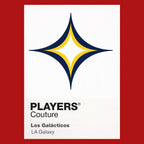 LA Galaxy Classic Football Shirt Colours Frame Men's T-Shirt – red close-up detail shot of the LA Galaxy Players Couture