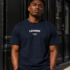 Lacrosse navy men's T-shirt lifestyle photograph 5
