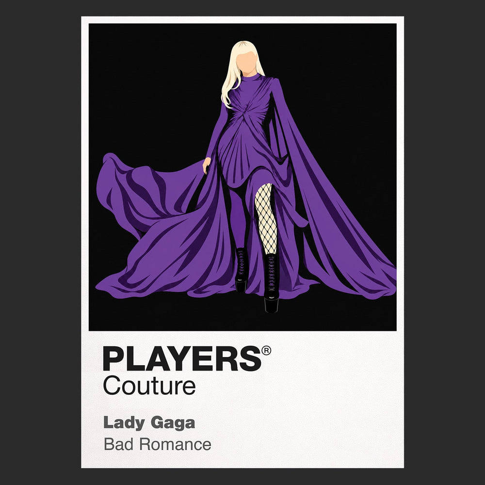 Lady Gaga Lady Gaga design one, capturing theatrical pop costume and performance movement Icon Frame artwork in black