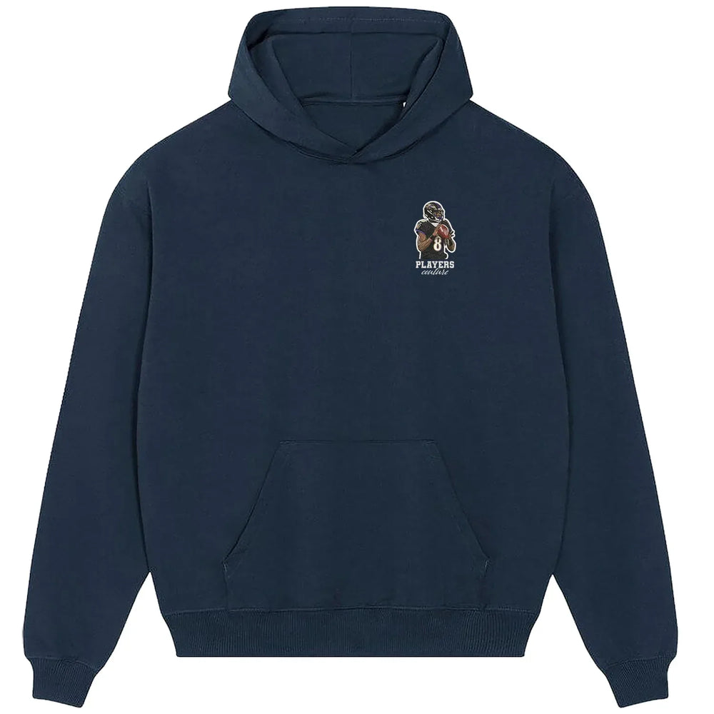 Lamar Jackson hoodie – navy men's hoodie featuring the Lamar Jackson Players Couture logo