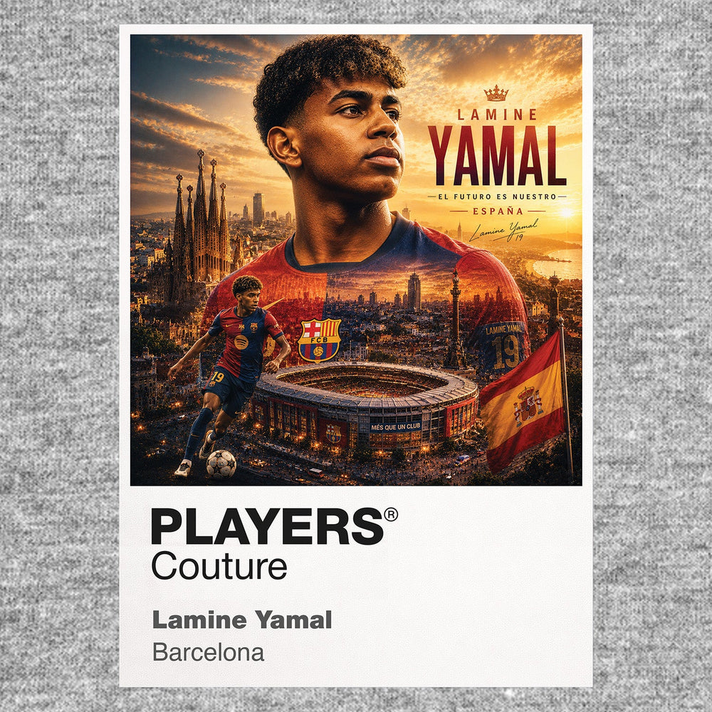 Lamine Yamal Spain Atlas Frame artwork by Players Couture