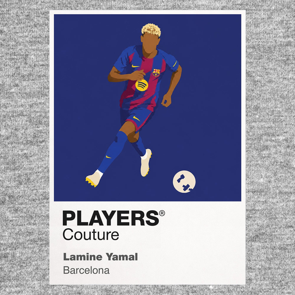 Lamine Yamal Barcelona Icon Frame Kids Hoodie — Gray Artwork