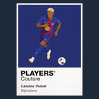 Lamine Yamal Barcelona Icon Frame Kids T-Shirt — Navy Artwork