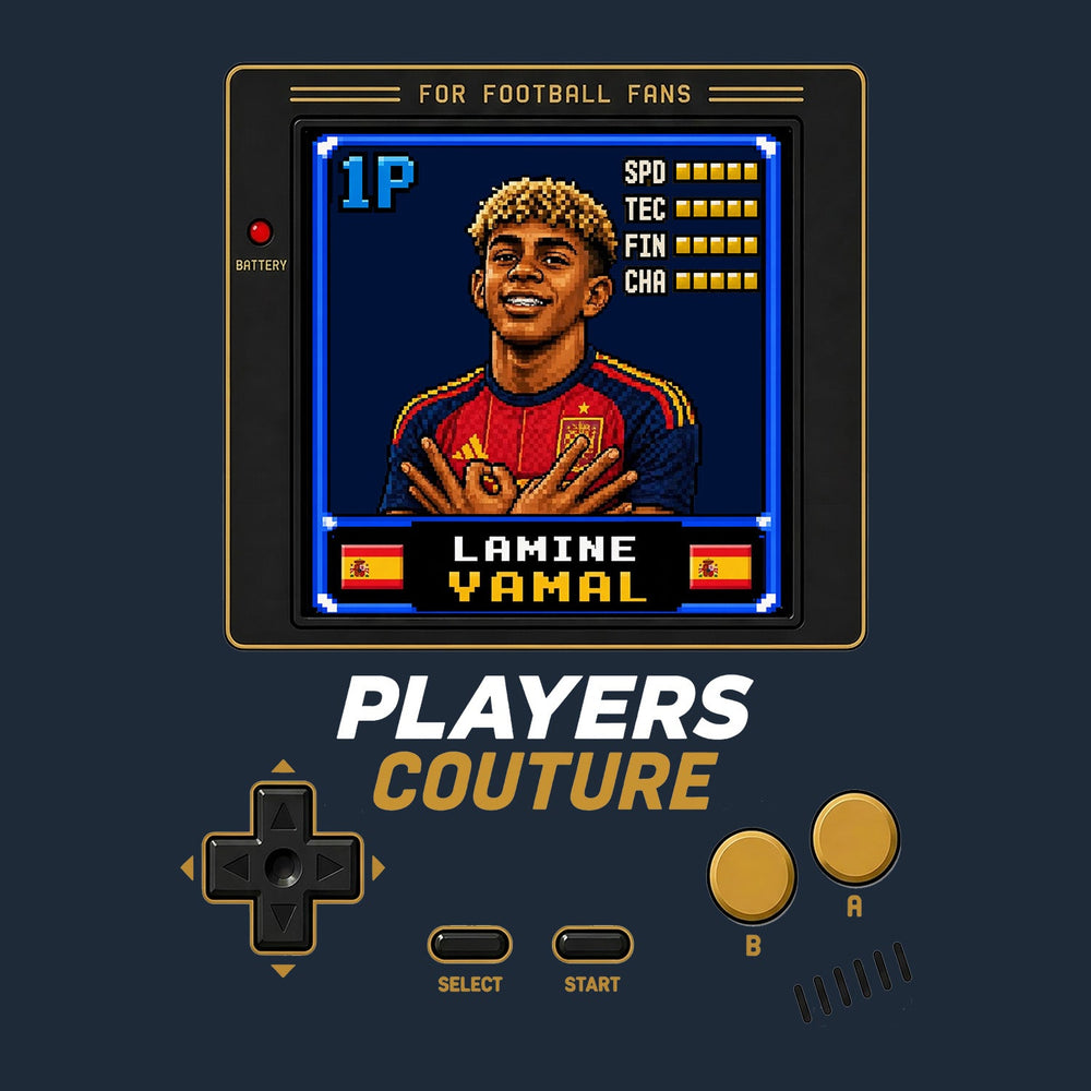 Lamine Yamal 1P 8-Bit t-shirt retro gaming design by Players Couture