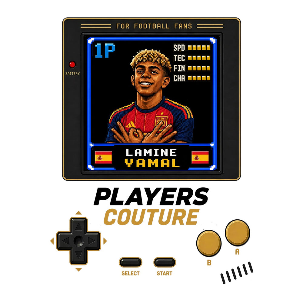 Lamine Yamal 1P 8-Bit t-shirt retro gaming design by Players Couture