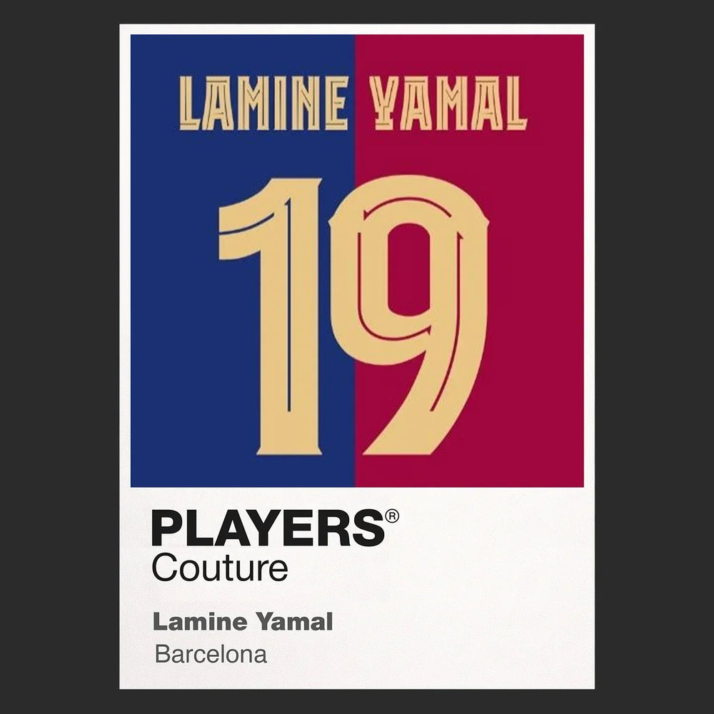 Lamine Yamal 19 Football Shirt Frame Men's Hoodie – black close-up detail shot of the Lamine Yamal Players Couture logo